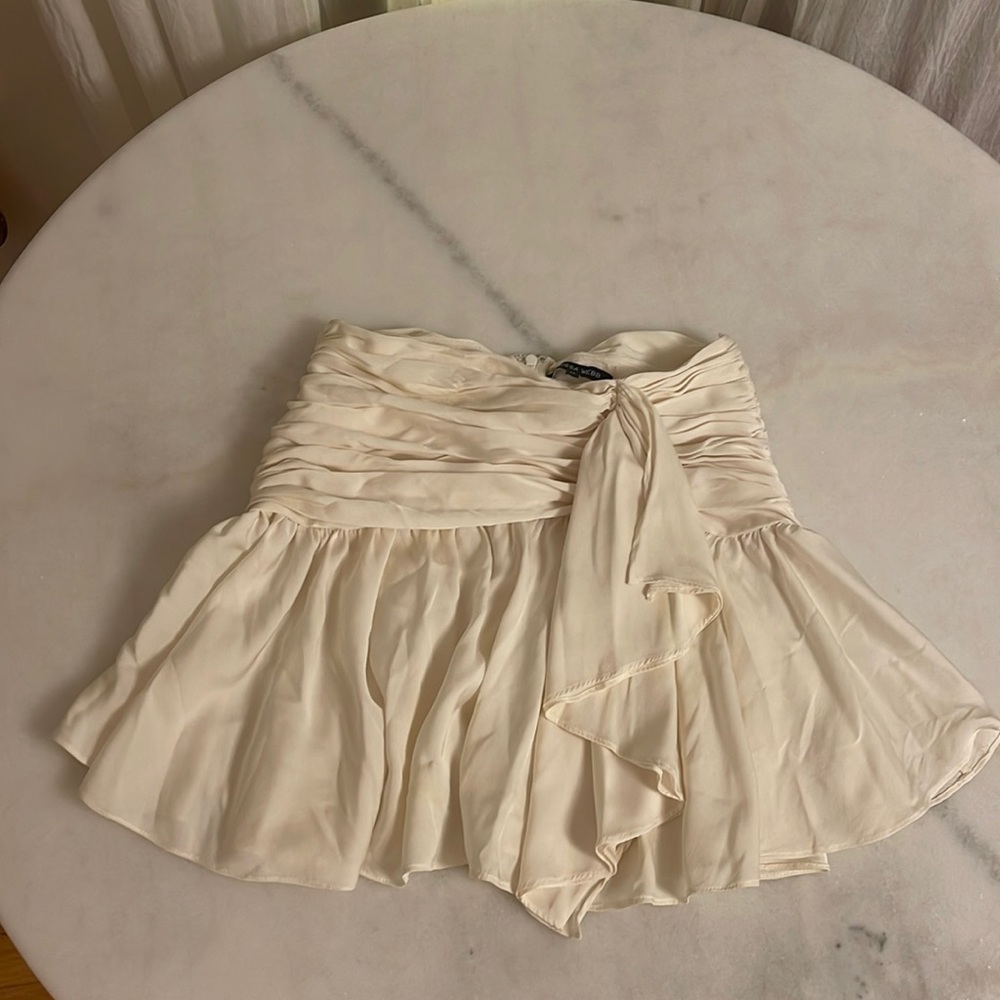 Marissa webb ivory silk mini skirt XS